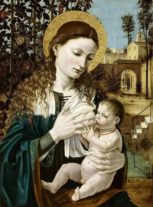 Framed Print : Madonna del latte, c. 1490. Creator: Bergognone, Ambrogio (1453-1523) Framed Print : Madonna del latte, c. 1490. Creator: Bergognone, Ambrogio (1453-1523)