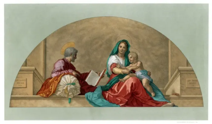 Framed Print : Madonna del sacco ( Madonna with the Sack ), 1525 (1870). Artist: Franz Kellerhoven Framed Print : Madonna del sacco ( Madonna with the Sack ), 1525 (1870). Artist: Franz Kellerhoven