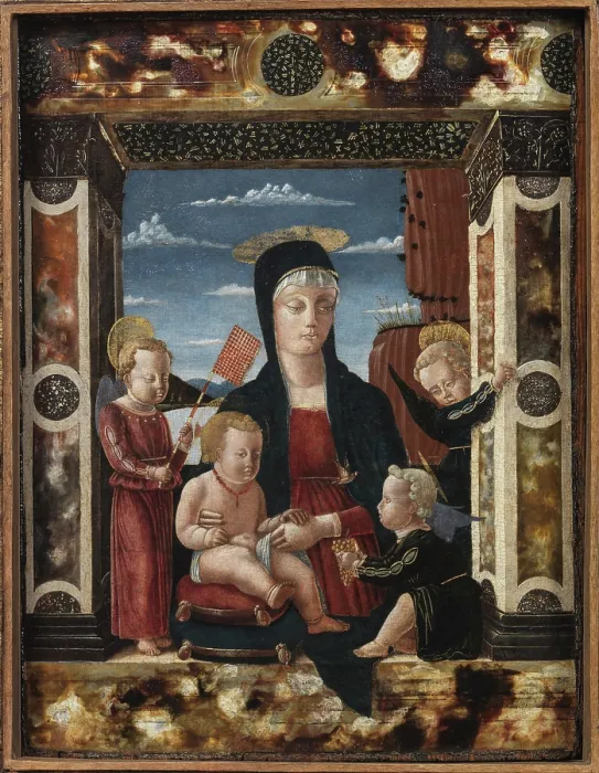 Framed Print : Madonna del Ventaglio (Madonna of the Fan), 1462-1465. Creator: Benaglio, Francesco (c. 1432-1492) Framed Print : Madonna del Ventaglio (Madonna of the Fan), 1462-1465. Creator: Benaglio, Francesco (c. 1432-1492)