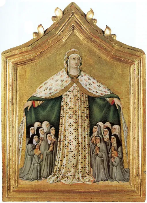 Framed Print : Madonna della Misericordia (Madonna of Mercy), 1440s. Artist: Sano di Pietro (1406-1481) Framed Print : Madonna della Misericordia (Madonna of Mercy), 1440s. Artist: Sano di Pietro (1406-1481)