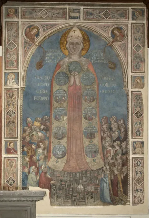 Framed Print : Madonna della Misericordia (Madonna of Mercy), 1342. Artist: Daddi, Bernardo (1290-1350) Framed Print : Madonna della Misericordia (Madonna of Mercy), 1342. Artist: Daddi, Bernardo (1290-1350)