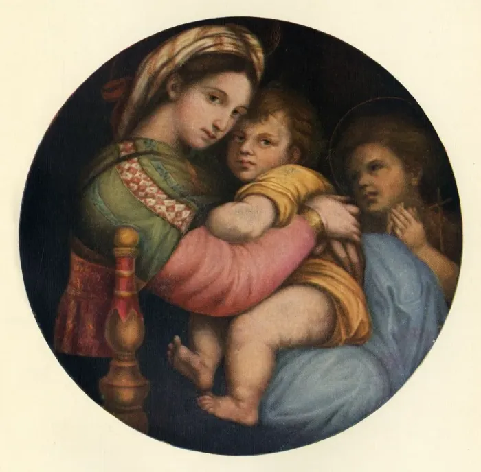 Framed Print : The Madonna Della Sedia, c1514, (c1912). Artist: Raphael Framed Print : The Madonna Della Sedia, c1514, (c1912). Artist: Raphael