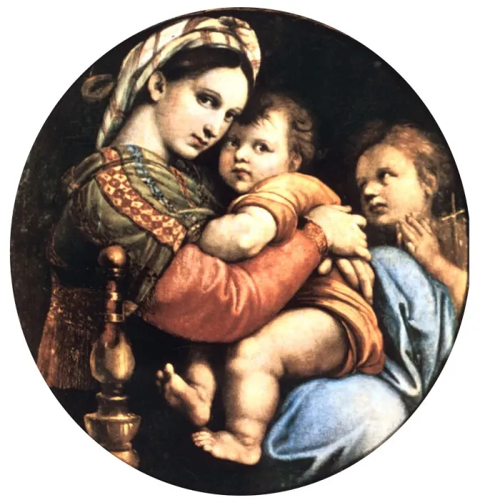 Framed Print : Madonna della Seggiola, 1514. Artist: Raphael Framed Print : Madonna della Seggiola, 1514. Artist: Raphael