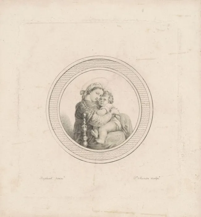Framed Print : Madonna della seggiola, c. 1795. Creator: Charles Balthazar Julien Fé Framed Print : Madonna della seggiola, c. 1795. Creator: Charles Balthazar Julien Fé