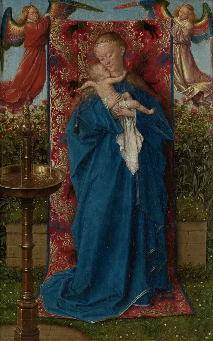Framed Print : Madonna at the Fountain, 1439. Creator: Jan van Eyck Framed Print : Madonna at the Fountain, 1439. Creator: Jan van Eyck