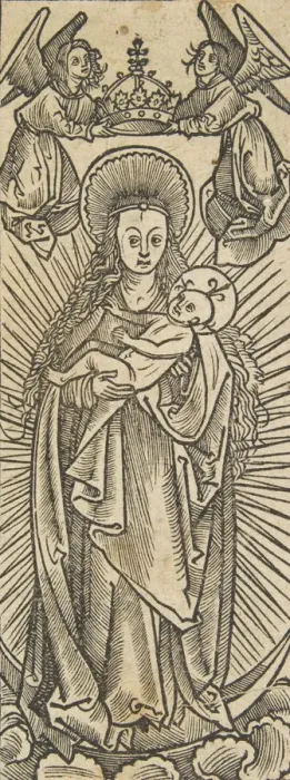 Framed Print : Madonna in Glory Crowned by Angels (Schr. 1111c), 15th century. 15th century. Creator: Anon Framed Print : Madonna in Glory Crowned by Angels (Schr. 1111c), 15th century. 15th century. Creator: Anon