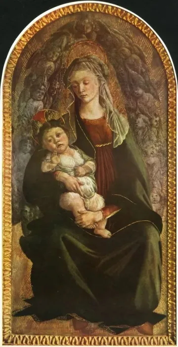 Framed Print : Madonna in Glory with Seraphim, c1469-1470, (1937). Creator: Sandro Botticelli Framed Print : Madonna in Glory with Seraphim, c1469-1470, (1937). Creator: Sandro Botticelli