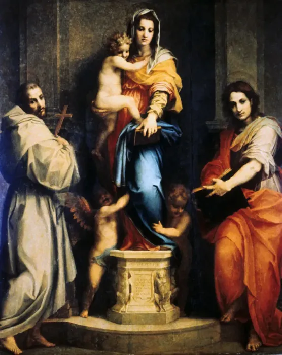 Framed Print : Madonna of the Harpies, 1517. Artist: Andrea del Sarto Framed Print : Madonna of the Harpies, 1517. Artist: Andrea del Sarto