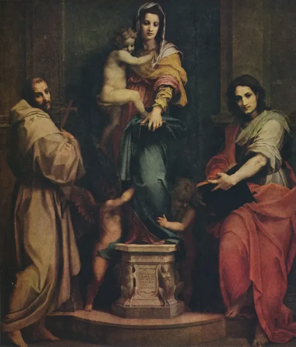 Framed Print : Madonna of the Harpies, 1517. Artist: Andrea del Sarto Framed Print : Madonna of the Harpies, 1517. Artist: Andrea del Sarto