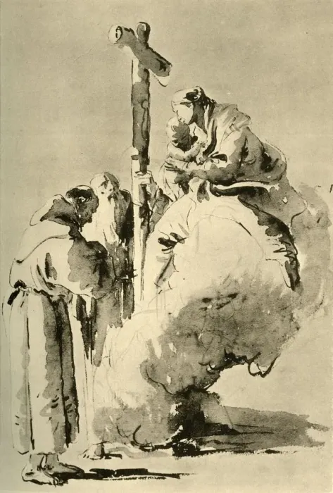 Framed Print : Madonna with two holy Monks, mid 18th century, (1928). Artist: Giovanni Battista Tiepolo Framed Print : Madonna with two holy Monks, mid 18th century, (1928). Artist: Giovanni Battista Tiepolo