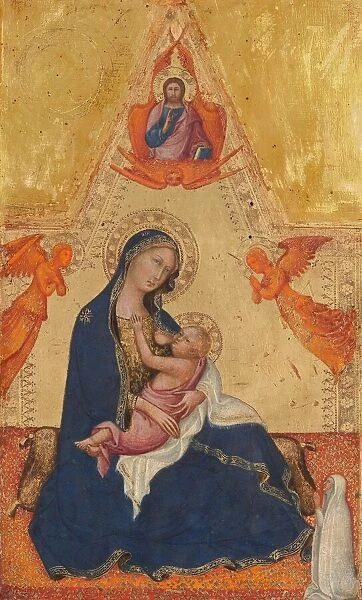 Madonna of Humility, The Blessing Christ, Two Angels, and a Donor [obverse], c. 1380  /  1390