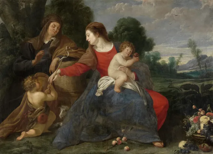 Framed Print : Madonna with the Infant Saint John the Baptist and Elisabeth. Creator: Theodoor Rombouts Framed Print : Madonna with the Infant Saint John the Baptist and Elisabeth. Creator: Theodoor Rombouts