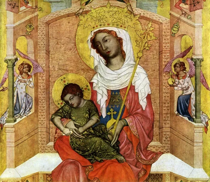 Framed Print : Madonna of Kladsko, detail, c1350 (1955). Artist: Master of the Vyssi Brod Altar Framed Print : Madonna of Kladsko, detail, c1350 (1955). Artist: Master of the Vyssi Brod Altar