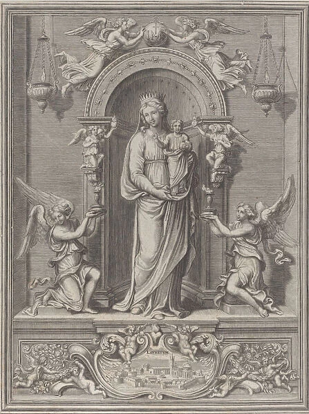 Madonna of Loreto, within a niche with an angel on either side, 1650-1724