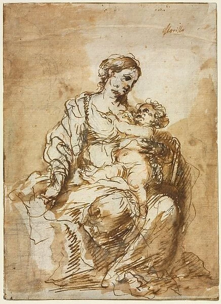 Madonna Nursing the Christ Child, c. 1670. Creator: Bartolome Esteban Murillo (Spanish