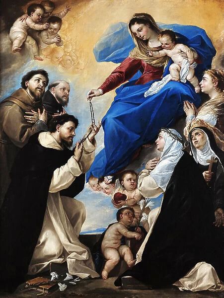 Madonna of the Rosary, 1657. Creator: Giordano, Luca (1632-1705)