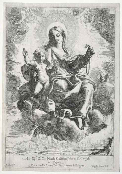 Framed Print : Madonna of the Rosary. Creator: Domenico Maria Canuti (Italian, 1620-1684) Framed Print : Madonna of the Rosary. Creator: Domenico Maria Canuti (Italian, 1620-1684)
