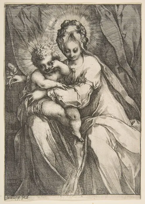Framed Print : Madonna with a Rose, 1595-1616. Creator: Jacques Bellange Framed Print : Madonna with a Rose, 1595-1616. Creator: Jacques Bellange