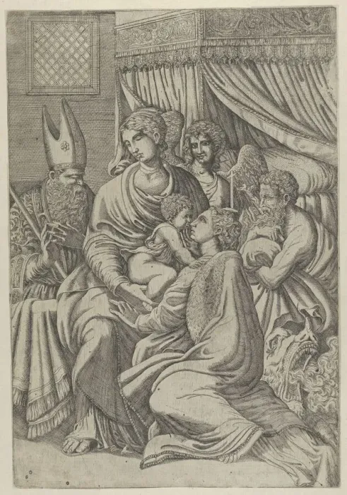 Framed Print : Madonna of Saint Margaret, ca. 1543. Creator: Master IQV Framed Print : Madonna of Saint Margaret, ca. 1543. Creator: Master IQV