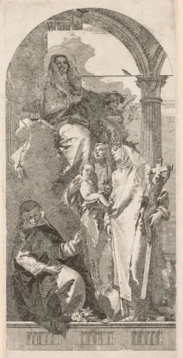 Framed Print : Madonna with Saints Agnes, Catherine and Rosa. Creator: Giovanni Domenico Tiepolo (Italian Framed Print : Madonna with Saints Agnes, Catherine and Rosa. Creator: Giovanni Domenico Tiepolo (Italian