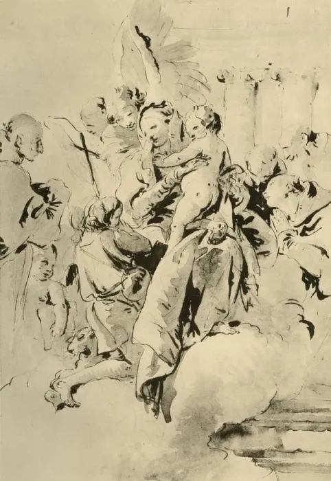 Framed Print : Madonna with Saints and Angels, mid 18th century, (1928). Artist: Giovanni Battista Tiepolo Framed Print : Madonna with Saints and Angels, mid 18th century, (1928). Artist: Giovanni Battista Tiepolo