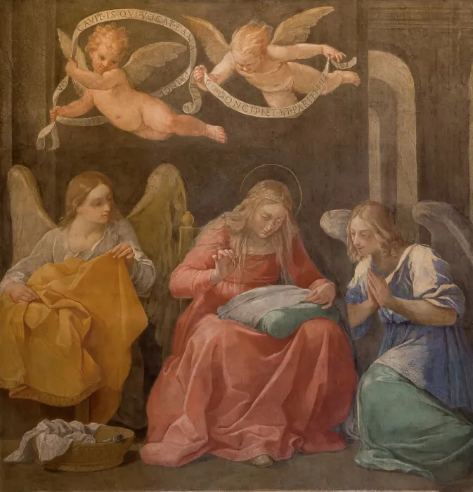 Framed Print : The Madonna Sewing, 1609-1610. Creator: Reni, Guido (1575-1642) Framed Print : The Madonna Sewing, 1609-1610. Creator: Reni, Guido (1575-1642)