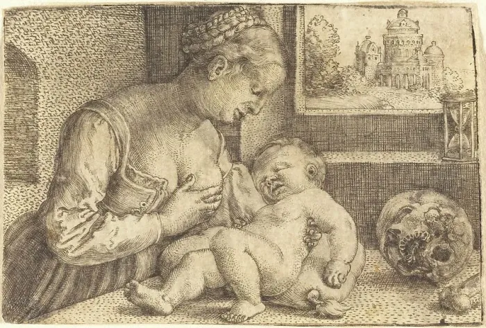 Framed Print : Madonna with Skull, 1520s. Creator: Barthel Beham Framed Print : Madonna with Skull, 1520s. Creator: Barthel Beham