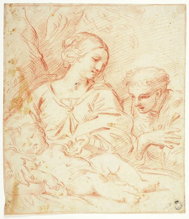 Framed Print : Madonna and Sleeping Christ Child with Male Saint, n.d. Creator: Agostino Masucci Framed Print : Madonna and Sleeping Christ Child with Male Saint, n.d. Creator: Agostino Masucci