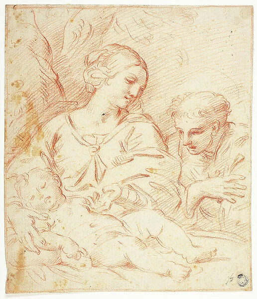Madonna and Sleeping Christ Child with Male Saint, n.d. Creator: Agostino Masucci