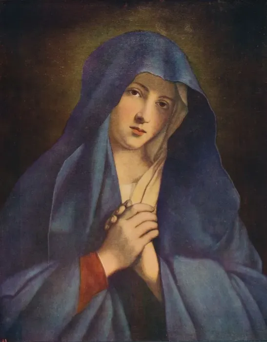 Framed Print : Madonna in Sorrow, mid 17th century, (c1915). Artist: Giovanni Battista Salvi da Sassoferrato Framed Print : Madonna in Sorrow, mid 17th century, (c1915). Artist: Giovanni Battista Salvi da Sassoferrato
