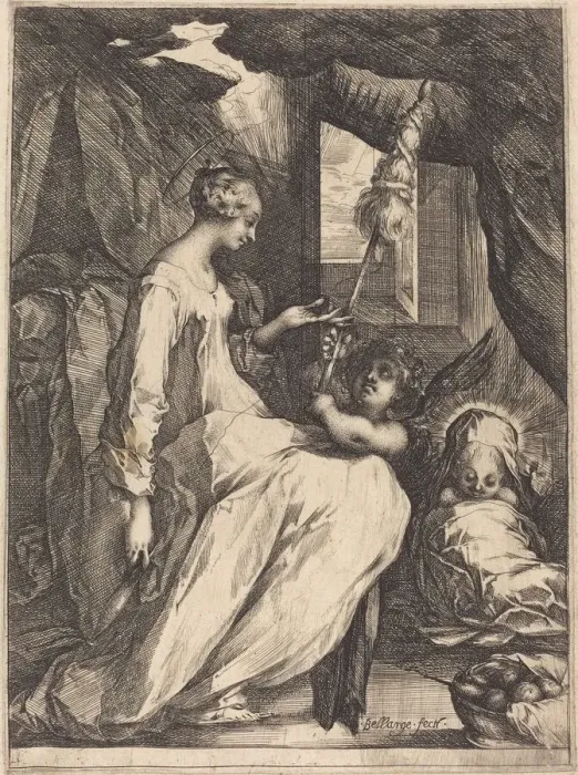 Framed Print : The Madonna Spinning, 1615. Creator: Jacques Bellange Framed Print : The Madonna Spinning, 1615. Creator: Jacques Bellange
