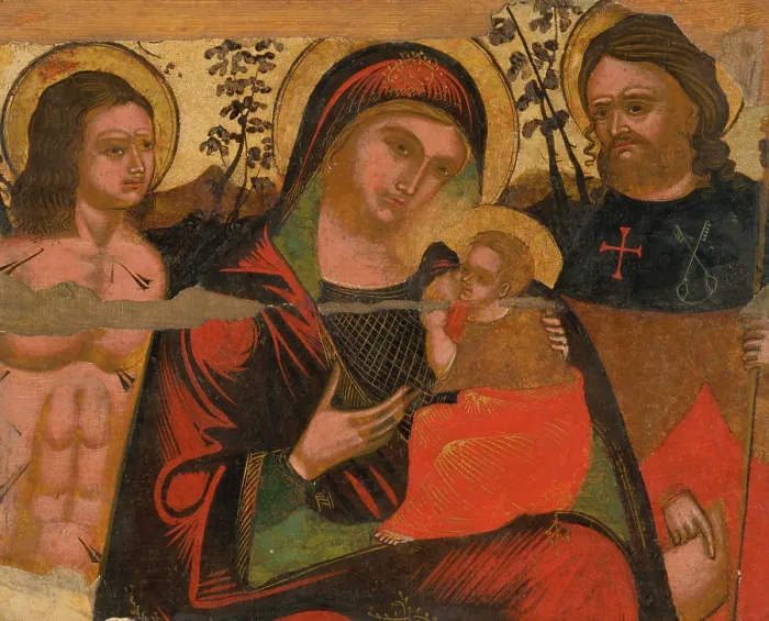 Framed Print : Madonna between St. Sebastian and Roch, 1750-1800. Creator: Unknown Framed Print : Madonna between St. Sebastian and Roch, 1750-1800. Creator: Unknown