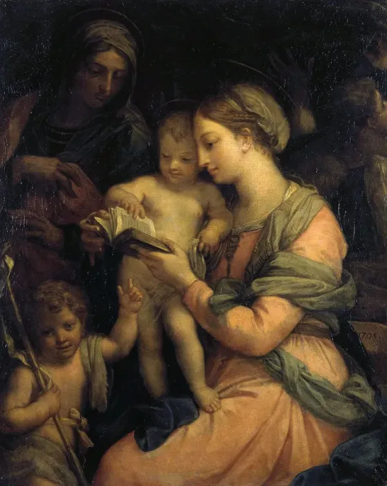 Framed Print : Madonna Teaching the Infant Christ Reading, 1705 Framed Print : Madonna Teaching the Infant Christ Reading, 1705