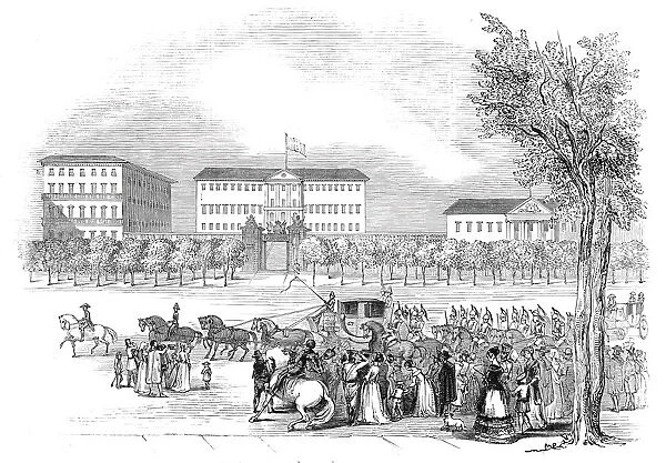 Madrid - the Queen passing La Buena Vista, in La Alcala, 1845. Creator: Unknown
