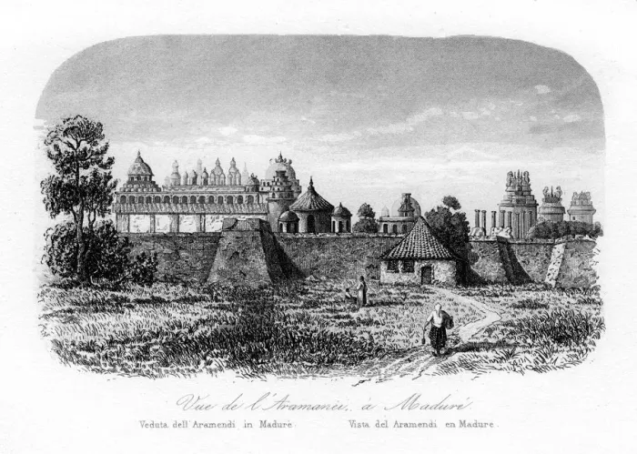 Framed Print : Madurai temple, India, c1840. Artist: N Remond Framed Print : Madurai temple, India, c1840. Artist: N Remond