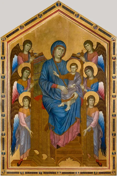 Framed Print : Maesta (Madonna and Child in Majesty Surrounded by Angels), Between 1275 and 1300. Creator: Cimabue, Giovanni (ca 1240-1302) Framed Print : Maesta (Madonna and Child in Majesty Surrounded by Angels), Between 1275 and 1300. Creator: Cimabue, Giovanni (ca 1240-1302)