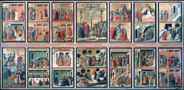 Framed Print : Maesta, (Stories of the Passion), 1308-1311. Artist: Duccio di Buoninsegna Framed Print : Maesta, (Stories of the Passion), 1308-1311. Artist: Duccio di Buoninsegna