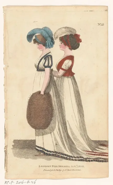 Framed Print : Magazine of Female Fashions of London and Paris. No.23. London Full Dresses, Jan. 1800, 1800. Creator: Unknown