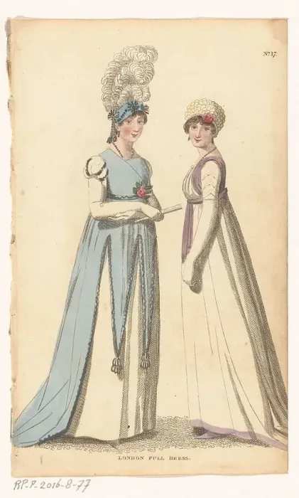 Framed Print : Magazine of Female Fashions of London and Paris. No. 17: London full dress, 1798-1806. Creator: Unknown Framed Print : Magazine of Female Fashions of London and Paris. No. 17: London full dress, 1798-1806. Creator: Unknown