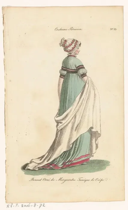 Framed Print : Magazine of Female Fashions of London and Paris. No. 19: Costume Parisien, 1798-1806. Creator: Unknown Framed Print : Magazine of Female Fashions of London and Paris. No. 19: Costume Parisien, 1798-1806. Creator: Unknown