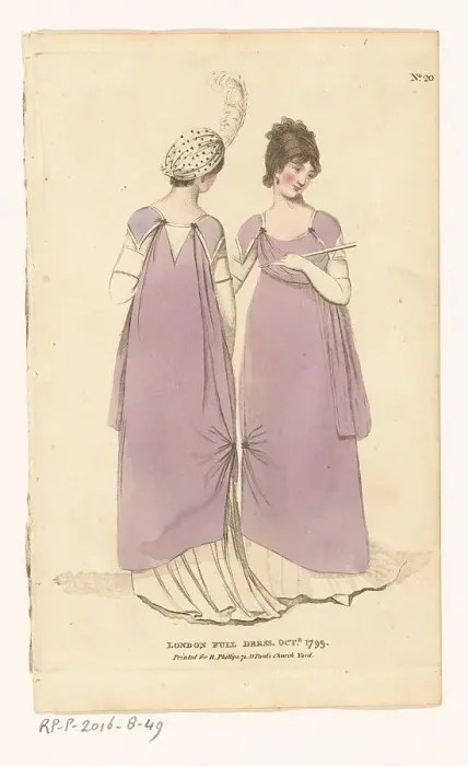 Framed Print : Magazine of Female Fashions of London and Paris, No. 20. London Full Dress. Oct. 1799, 1799. Creator: Unknown Framed Print : Magazine of Female Fashions of London and Paris, No. 20. London Full Dress. Oct. 1799, 1799. Creator: Unknown