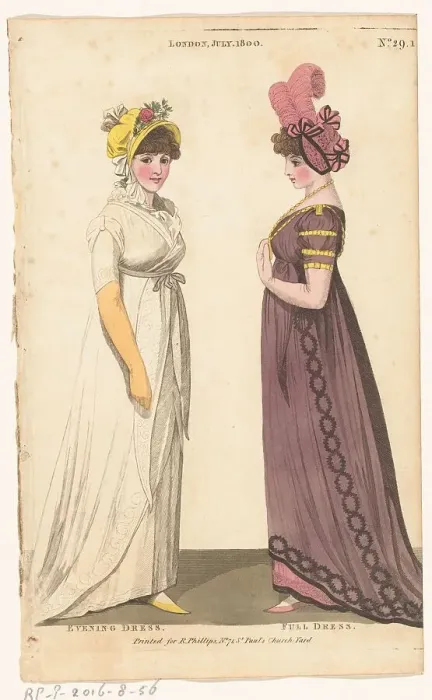 Framed Print : Magazine of Female Fashions of London and Paris, No. 29.1: London, July. 1800: Evening Dre... 1800. Creator: Unknown Framed Print : Magazine of Female Fashions of London and Paris, No. 29.1: London, July. 1800: Evening Dre... 1800. Creator: Unknown