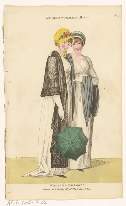 Framed Print : Magazine of Female Fashions of London and Paris. No. 31: London, September, 1800: Walking... 1800. Creator: Unknown Framed Print : Magazine of Female Fashions of London and Paris. No. 31: London, September, 1800: Walking... 1800. Creator: Unknown