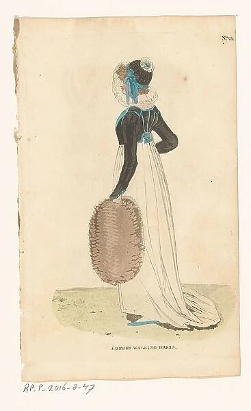 Magazine of Female Fashions of London and Paris, No.21. London Walking Dress, 1798-1806. Creator: Unknown