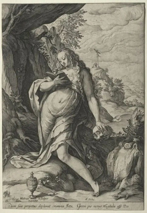Framed Print : The Magdalen in Penance. Creator: Hendrick Goltzius (Dutch, 1558-1617) Framed Print : The Magdalen in Penance. Creator: Hendrick Goltzius (Dutch, 1558-1617)