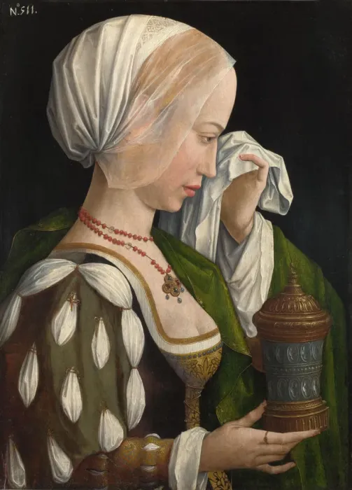 Framed Print : The Magdalen Weeping, c. 1525. Artist: Master of the Magdalen Legend, (Workshop) Framed Print : The Magdalen Weeping, c. 1525. Artist: Master of the Magdalen Legend, (Workshop)