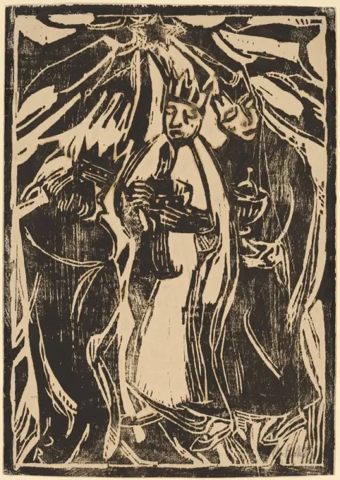 Framed Print : The Magi, c. 1910. Creator: Christian Rohlfs Framed Print : The Magi, c. 1910. Creator: Christian Rohlfs