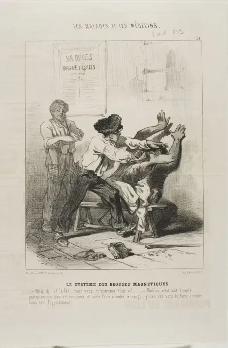 Framed Print : The Magnetic Brush Method (plate 21), 1843. Creator: Charles Emile Jacque Framed Print : The Magnetic Brush Method (plate 21), 1843. Creator: Charles Emile Jacque