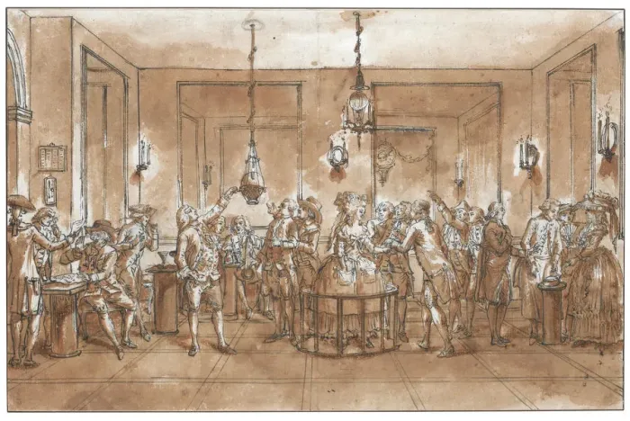 Framed Print : A Magnetic Experiment. Creator: Desrais, Claude Louis (1746-1816) Framed Print : A Magnetic Experiment. Creator: Desrais, Claude Louis (1746-1816)