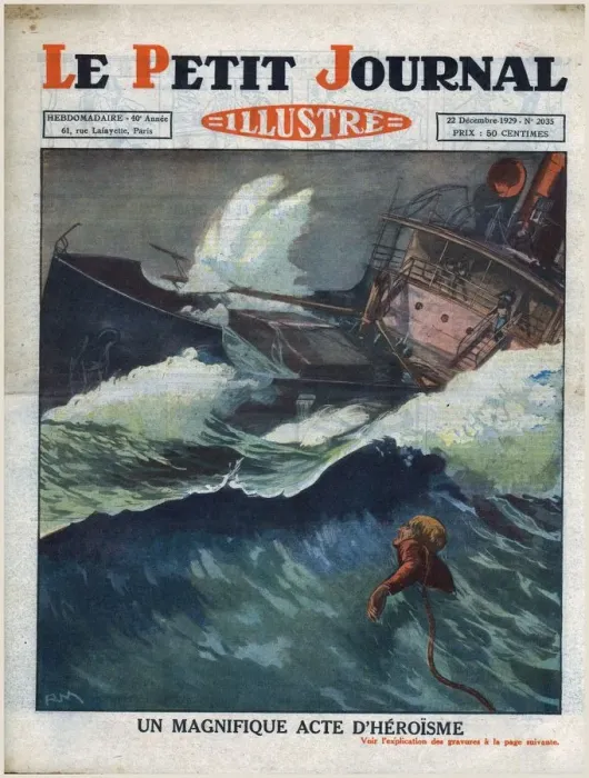 Framed Print : A magnificent act of heroism, 1929. Creator: Unknown Framed Print : A magnificent act of heroism, 1929. Creator: Unknown